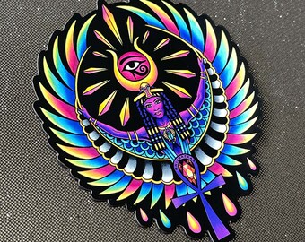 Ägyptische Kunst / Vinyl Magnet / Trippy Dekor / Ägyptische Göttin Kunst