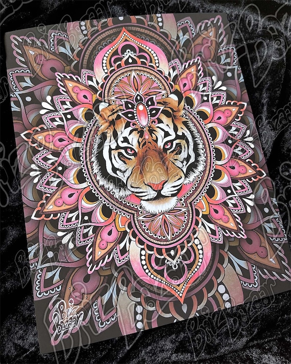 Tiger Art / Mandala Art / Trippy Art Print / Trippy Decor