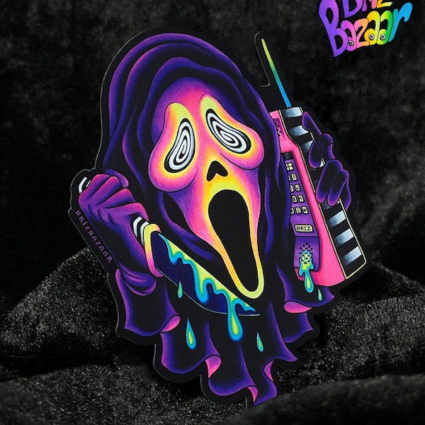 Ghost Mask Sticker / Vinyl Sticker / Trippy Sticker / Horror Sticker