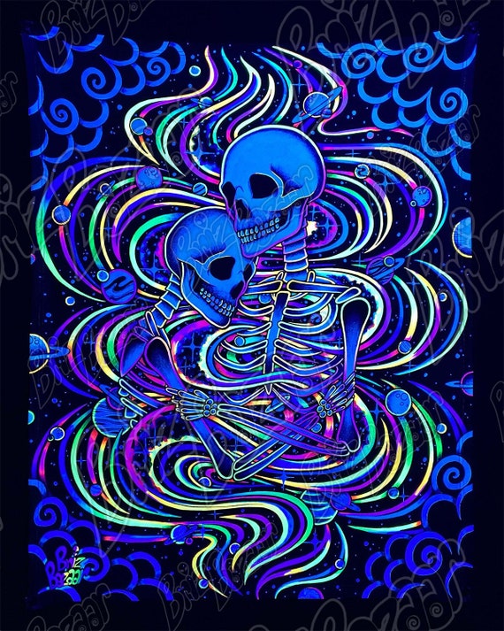 Blacklight reactive tapestry cheap