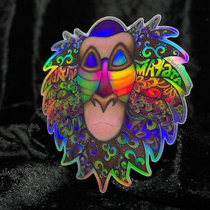 Holographic Sticker of Rafiki Vibes | Rafiki Sticker | Trippy Sticker