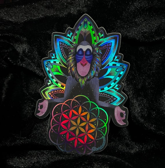 Holographic Sticker of Astral Rafiki Trippy Sticker Rafiki - Etsy