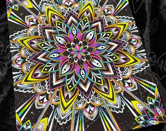 Kunstdruck von Radiance / Mandala Kunst / Heilige Geometrie Kunst / Psychedelische Kunst / Trippy Kunst