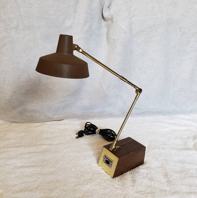 Vintage Industrial Tensor Adjule Drafting Light Office Desk Lamp Metal Flex Mcm Expandable