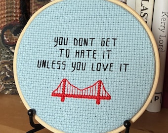 Last Black Man in San Francisco Quote Embroidery – Golden Gate Cross Stitch Hoop