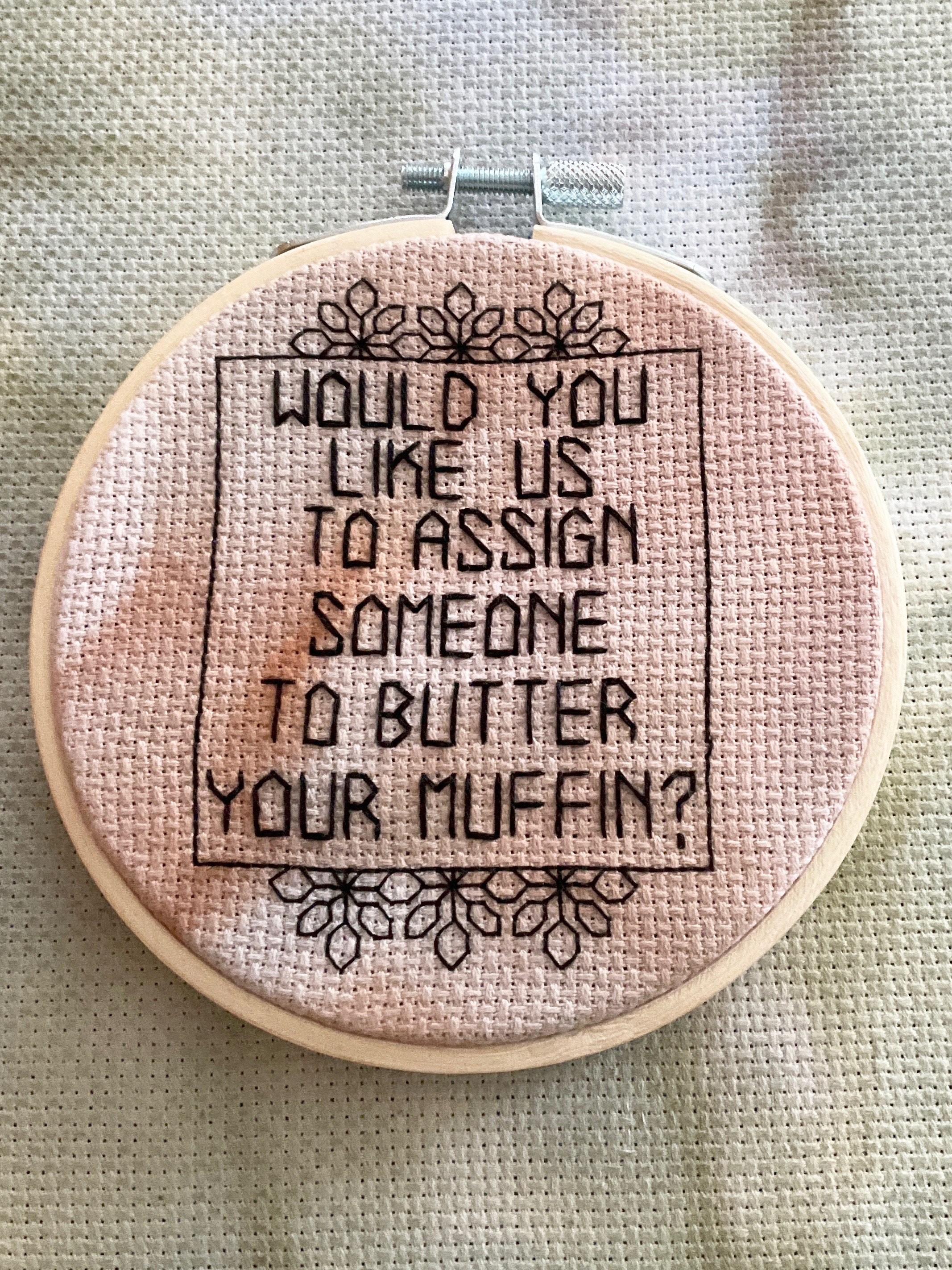 Chaise Longue Lyrics, Wet Leg Finished Cross Stitch in 4 Hoop Free