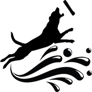 Dock Diving Splash - With a  bumper - Vinyl Window Decal - The Black in the sample is the &quot;color&quot; of the vinyl, white is clear