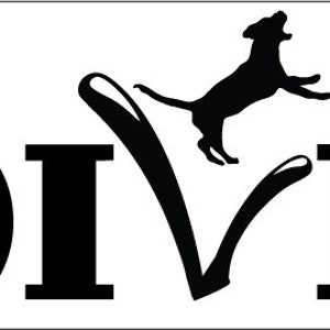 Dock Diving Dog Vinyl Window Decal - The Black in the sample is the &quot;color&quot; of the vinyl, white is clear