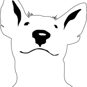 Smiling Bull Terrier Vinyl Window Decal - The Black in the sample is the &quot;color&quot; of the vinyl, white is clear