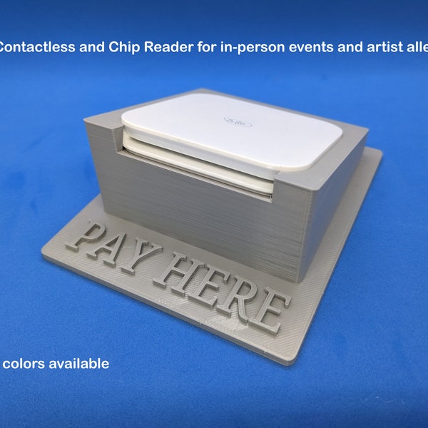 Square Contactless and Chip Reader Holder for in-person events and artist alley tables | dock | POS | Table Sign