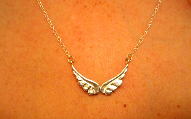 Angel Wing Necklace / Silver Angel Wing Necklace / Angel Wing / Silver Angel Wing image 3