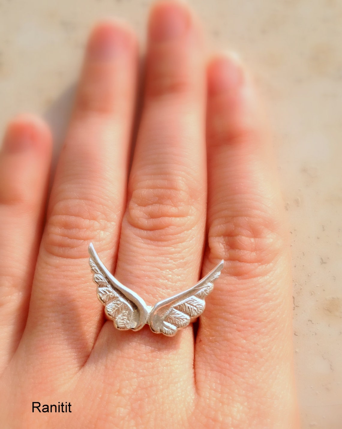 Angel Wing Ring Sterling Silver / Handmade Ring / Feather Ring Etsy