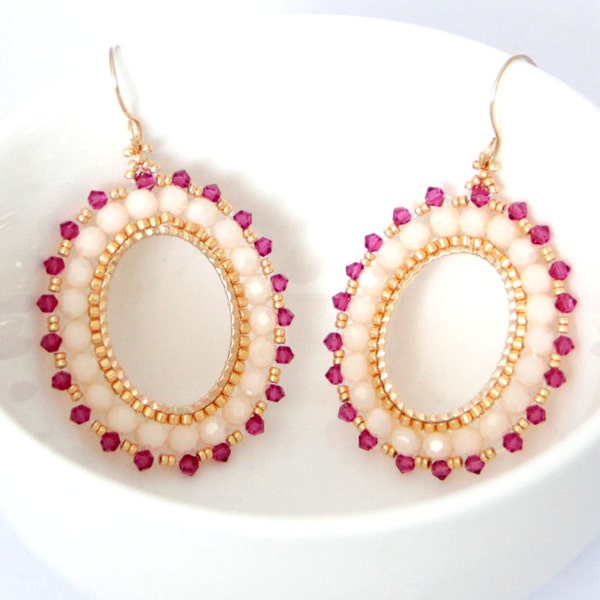 Swarovski boucles d’oreilles / créoles en perles / Perles Boucles d’oreilles / Boucles d’oreilles créoles