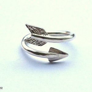 Arrow Ring Sterling Silver / Qrap /Around ring / Arrow Ring Silver / Adjustable Ring