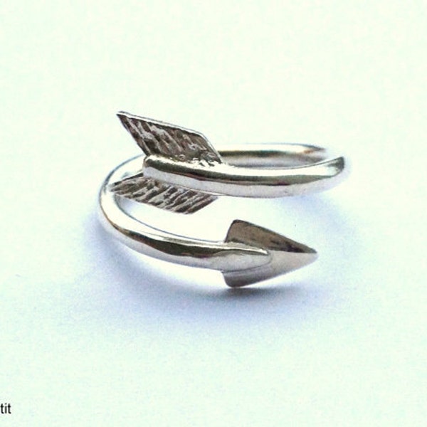 Arrow Ring Sterling Silver / Qrap /Around ring / Arrow Ring Silver / Adjustable Ring