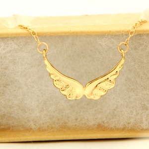 Golden Brass Necklace Angel Wings Necklace