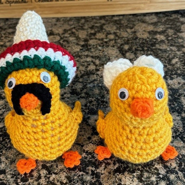 Señor & Señorita Pato (Mexican Sombrero Duck and Mexican Bow Duck) Crochet Patterns