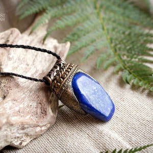 Lapislazuli Anhänger ~ Fantasy Elfen Halskette ~ Fimo und Edelstein Schmuck ~ Magische Halskette