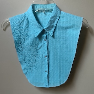 Women&#39;s Detachable Blouse Dickie Collar Blue