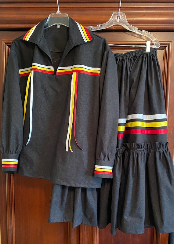 Cherokee Style 2 Piece Ribbon Shirt & Matching Skirt - Etsy