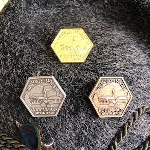 Vintage Real Austrian Alpine Austrian German Hat Pin - Set of Three Hiking Pins Bronze Silver Gold P9