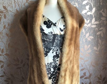 Vintage Echt Golden Brown Nerz Shrug Stola, Außergewöhnlicher Zustand und Handwerkskunst, Hochzeit / Oper / Anlass S1