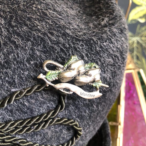 Vintage Real Austrian German Alpine Hiking Hat Pin - Mondsee P56