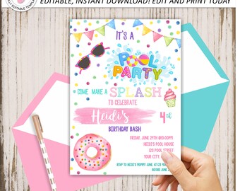 summer party invite etsy