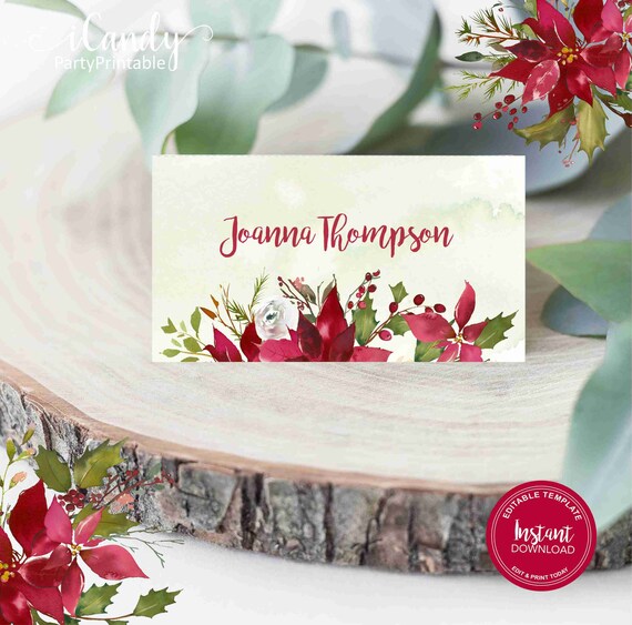 christmas place card printable place cards editable by you christmas place card templates