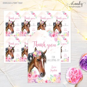 Editable Horse Favor Tags, Horse Birthday Party Tags, Thank You Tags ...