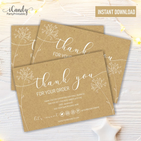 Thank You For Your Order Business Thank You Cards Thank You Etsy