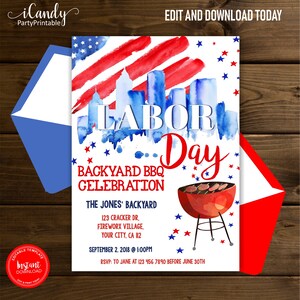 Labor Day, BBQ, Labor Day Celebration, Editable Instant Download