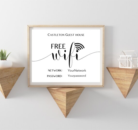 Printable Wi-Fi Password Sign, Editable WiFi Sign, Free Wifi Sign ...