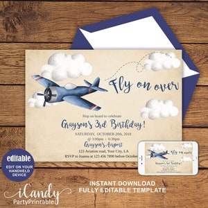Airplane Birthday Party Bundle, Printable Airplane Birthday Décor ...