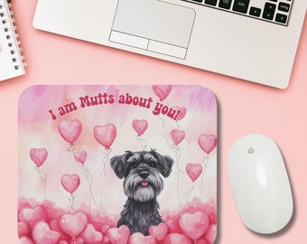 Schnauzer Valentine Mouse Pad, Valentine Mouse Pad, Dog Lover Mouse Pad, Valentine Office Decor, Dog Lover Gift, Mouse Pad Gift, Paw-Fect,