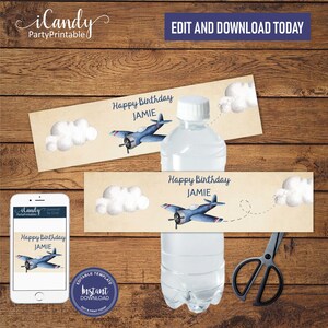 Airplane Birthday Party Bundle, Printable Airplane Birthday Décor ...