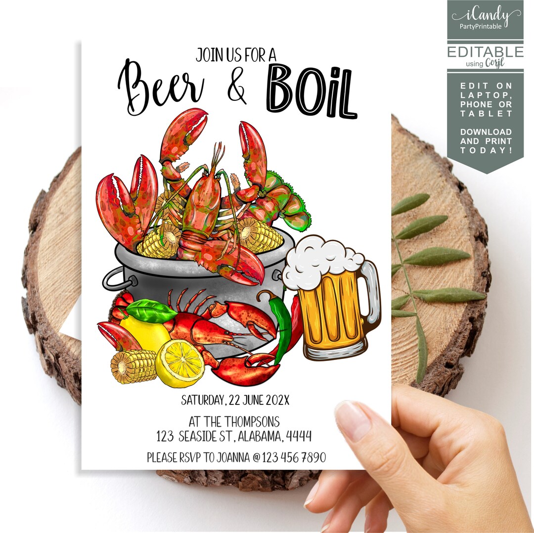 Crawfish Boil Birthday Invitation, Crawfish Boil, Let the Good Times