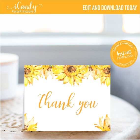 personalized baby shower thank you card sunflower thank you baby card notes