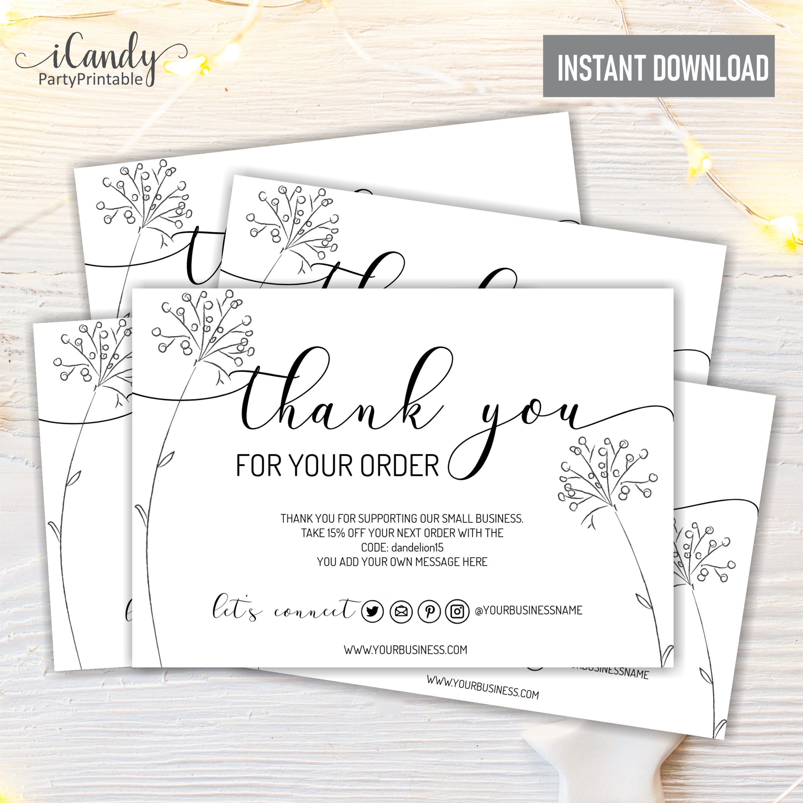 Thank You Cards Thank You For Your Order Thank You Card Etsy