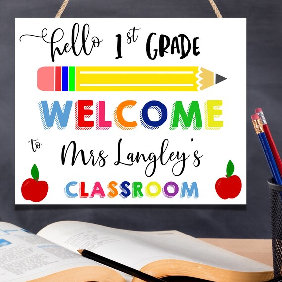 Teacher's Welcome Door Sign, Welcome Sign, Printable Welcome Door Sign, Editable Instant Download, Il_570xn