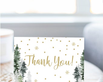 Thank you Card, Baby It's Cold Outisde Baby Shower Thank You Card, Printable Instant Download,