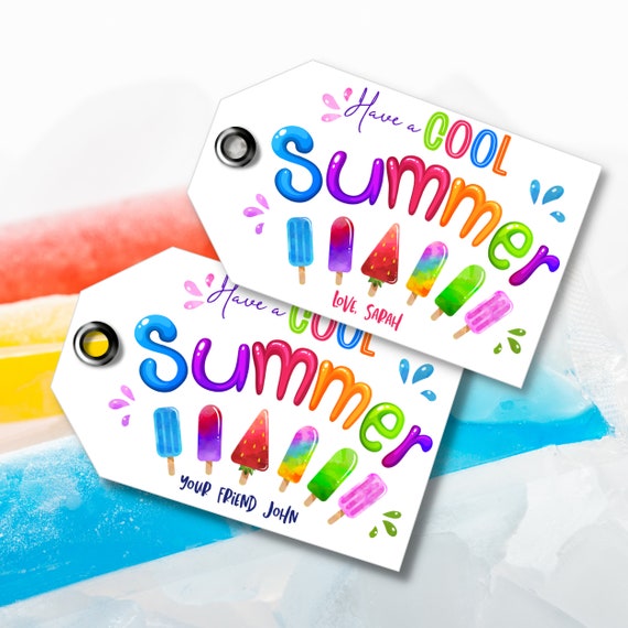 End of School Year Tag Printable, Have a Cool Summer Tag, Freeze Pop Favor Tag, School Friend Gift Tag, Instant Download Il_570xn