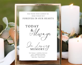 In Loving Memory Wedding Sign Wedding Reception Sign  Wedding Memorial Sign Photo Wedding Signage Printable Instant Download