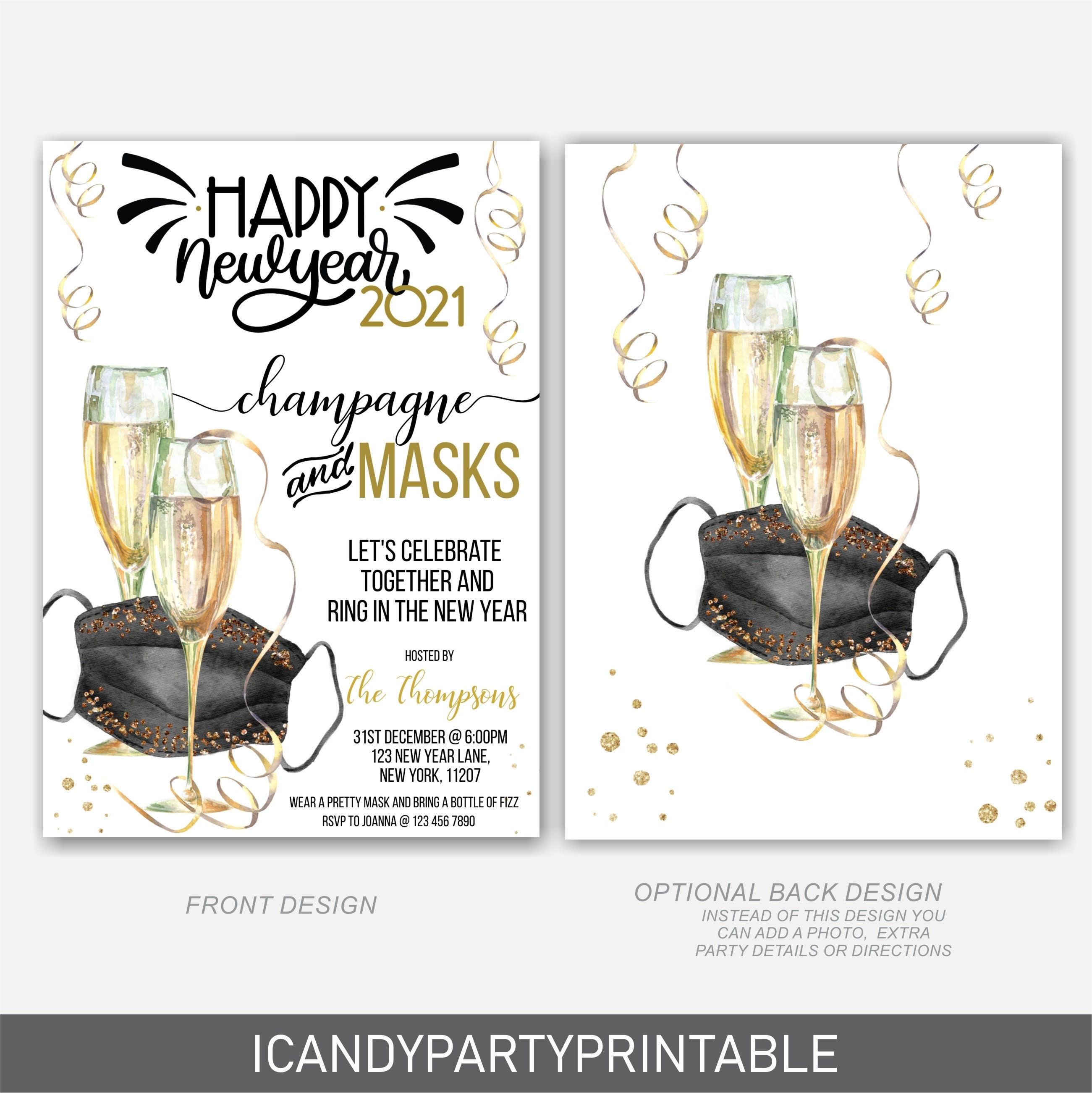 New Years Eve Invitation New Years Eve 2021 Party Invitation | Etsy