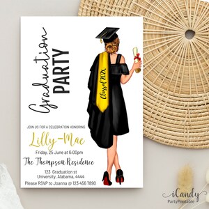 Personalized Graduation Invitation, Class of 2024 Graduation Party, Graduation Announcement Template, Instant Download,