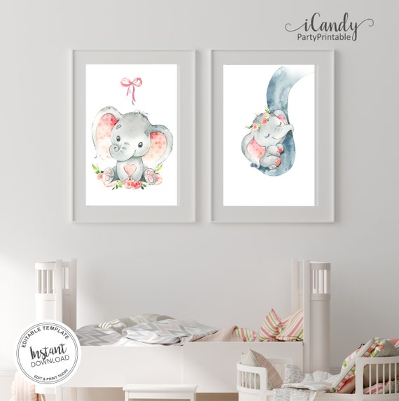 elephant themed nursery for girl