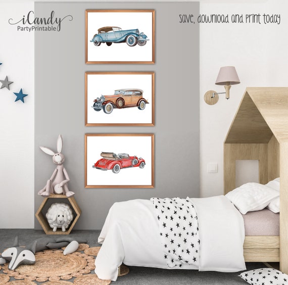 vintage car prints nursery