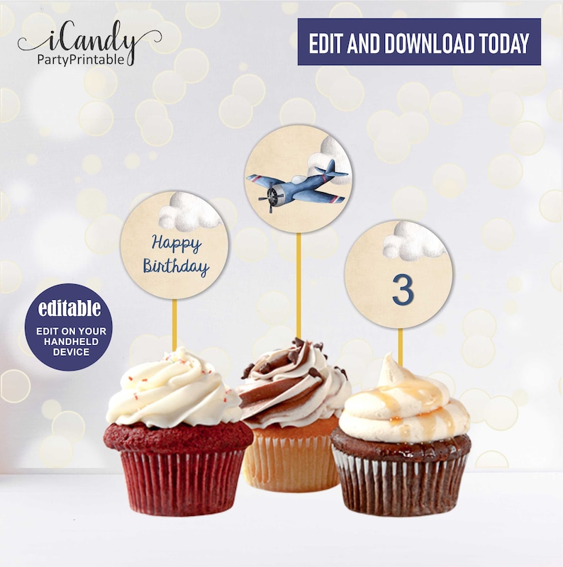 Airplane Birthday Party Bundle Printable Airplane Birthday - Etsy
