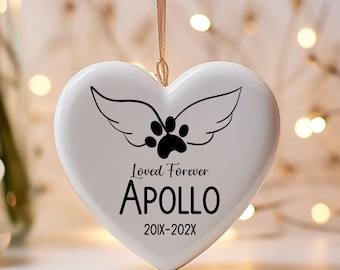 Personalized Dog Memorial Ornament Gift, Pet Memorial Gifts, Dog Loss Ornament,  Dog Mom Christmas Gifts, Forever Loved, Custom Dog Ornament