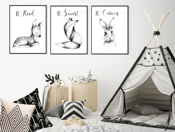 Woodland Nursery Wall Art, Nursery Decor, Printable Wall Art, Instant Download, Il_570xn